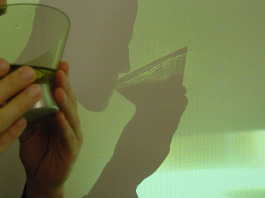 man drinking shadow