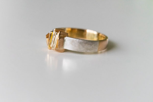 geelgoud zilver ring